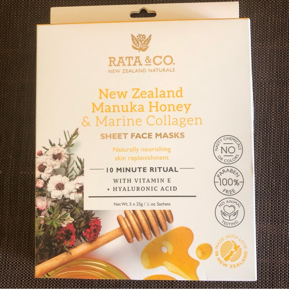 Rata & Co New Zealand Manuka Honey & Marine Collagen Sheet Face Mask Pac… - Picture 4 of 6